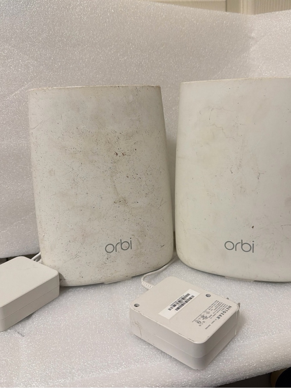 Set of 2 Netgear Orbi Router RBR50 and Satellite RBS50. AS SHOWN!!!